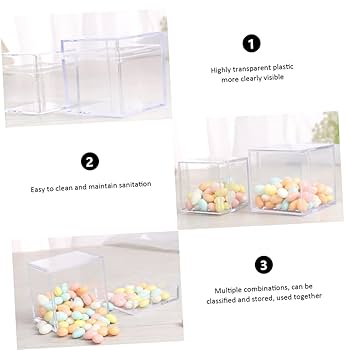 Amazon｜USHOBE 36個 箱 飴 箱 四角 容器 蓋付き 四角 収納
